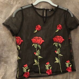 See threw flower shirt